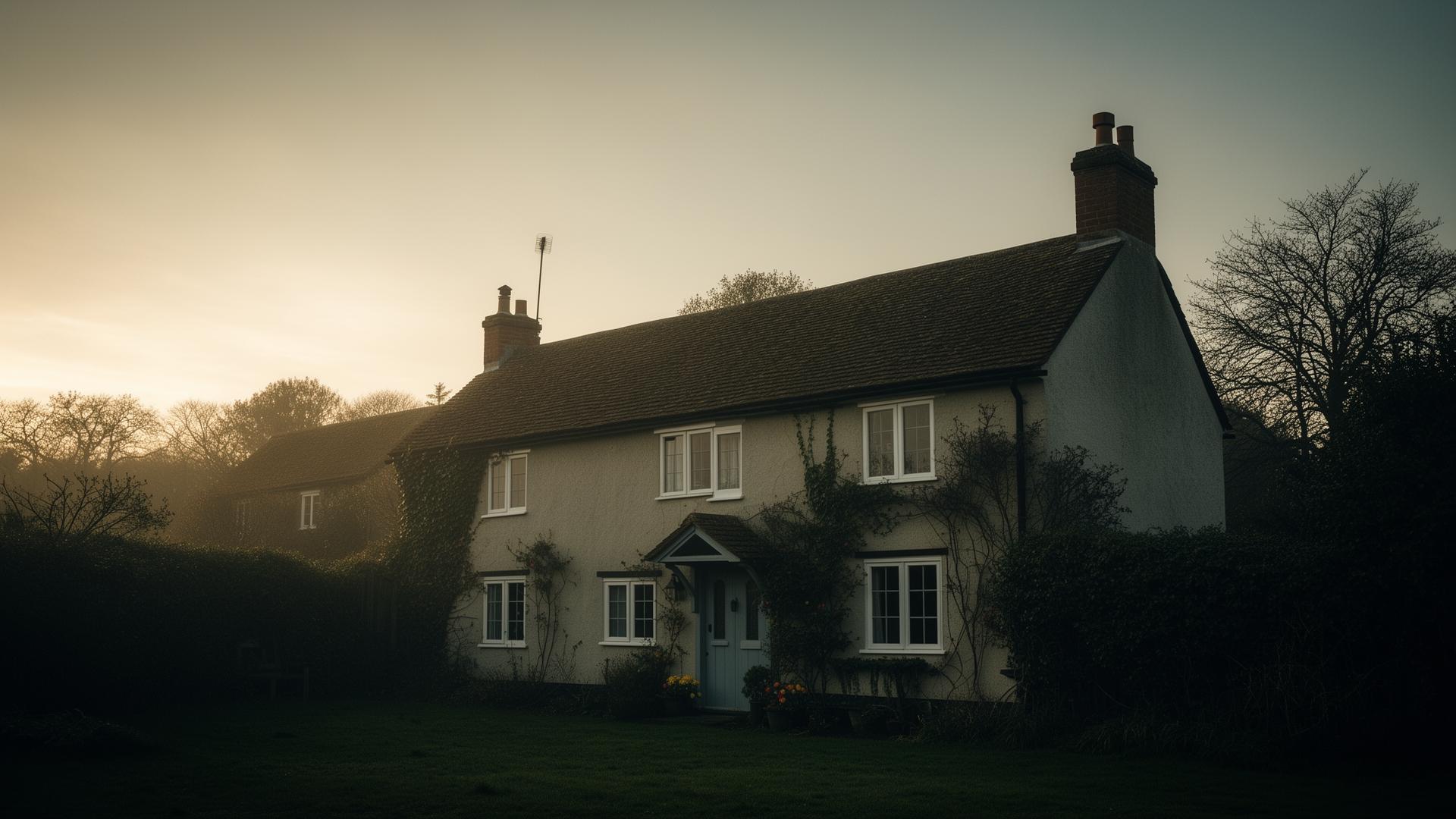 Traditional Kent cottage at golden hour